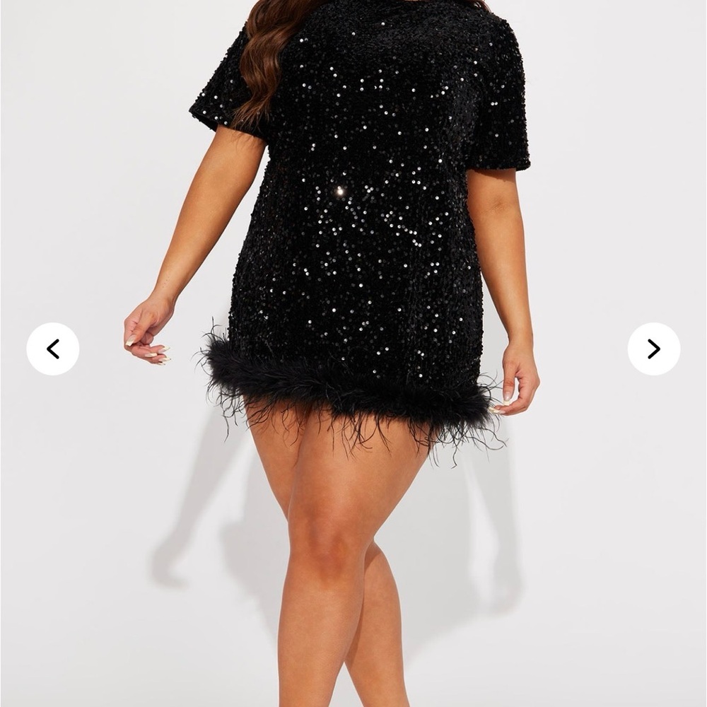 Fashion Nova Sparkling Black Midi Dress
